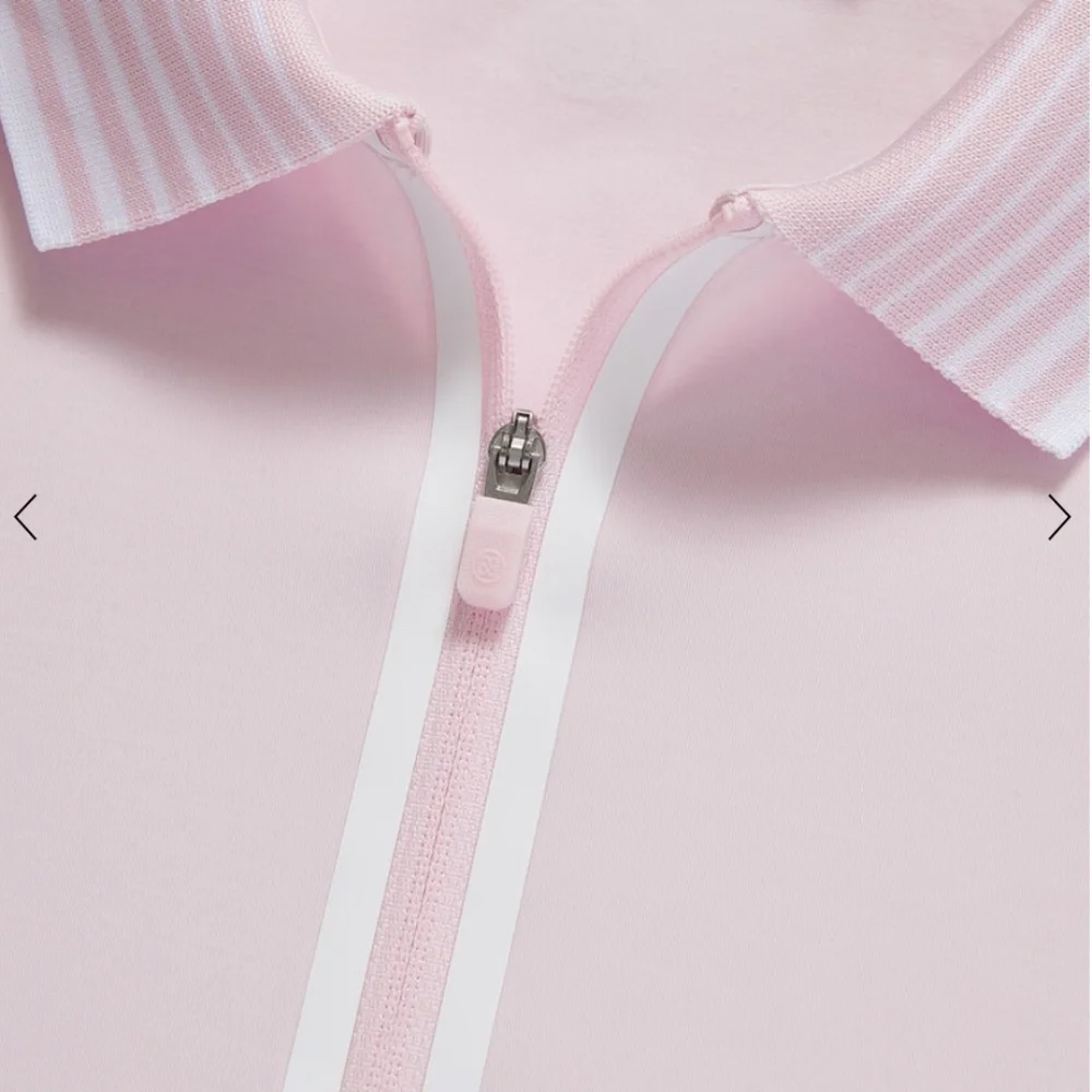 G/FORE Women’s Silky Tech Nylon Quarter Zip Polo Blush Pink Lilac Small - Picture 2 of 16